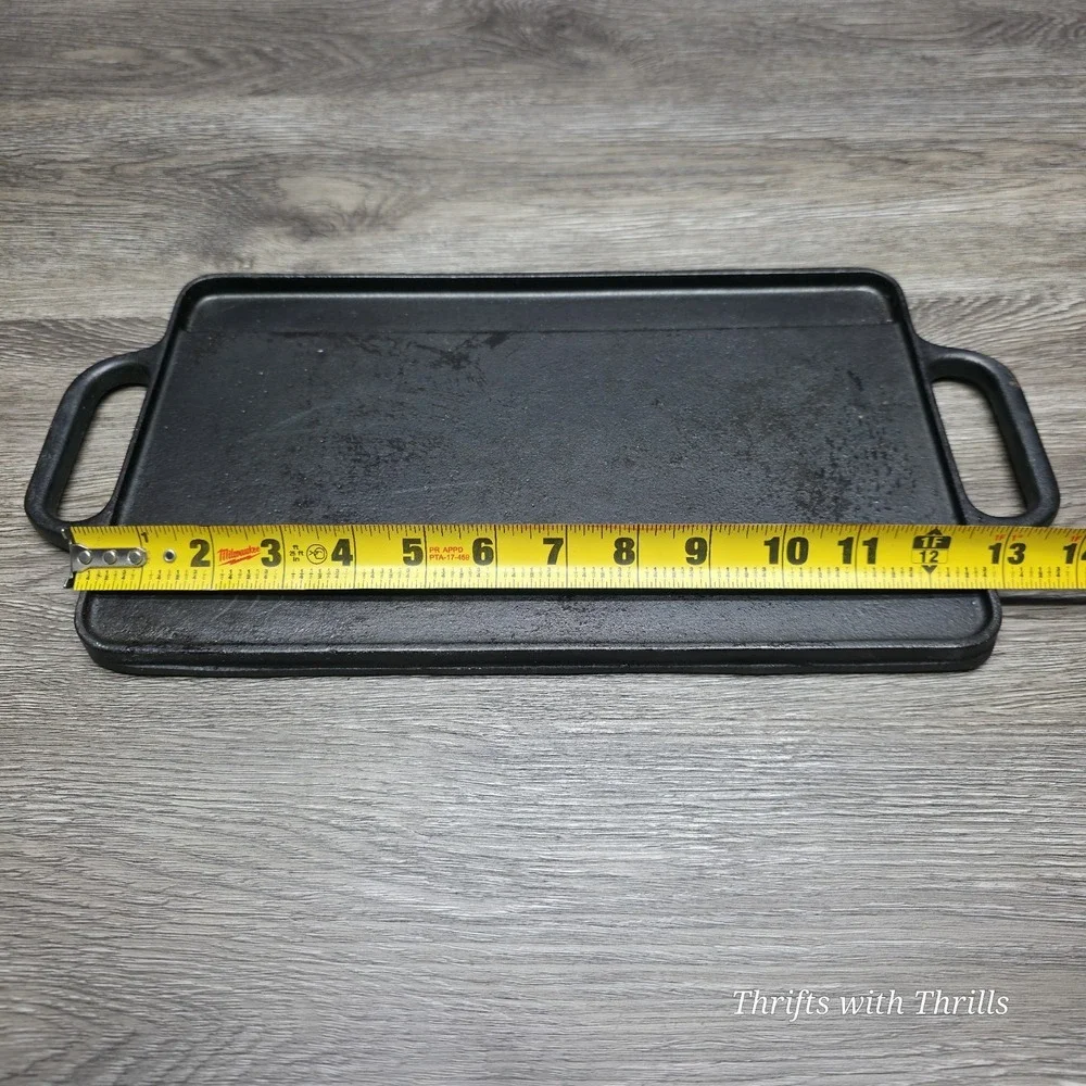 Corona Cast Iron Reversible Griddle 189 Black 12.75x7.75 Outdoor Grill Pan
